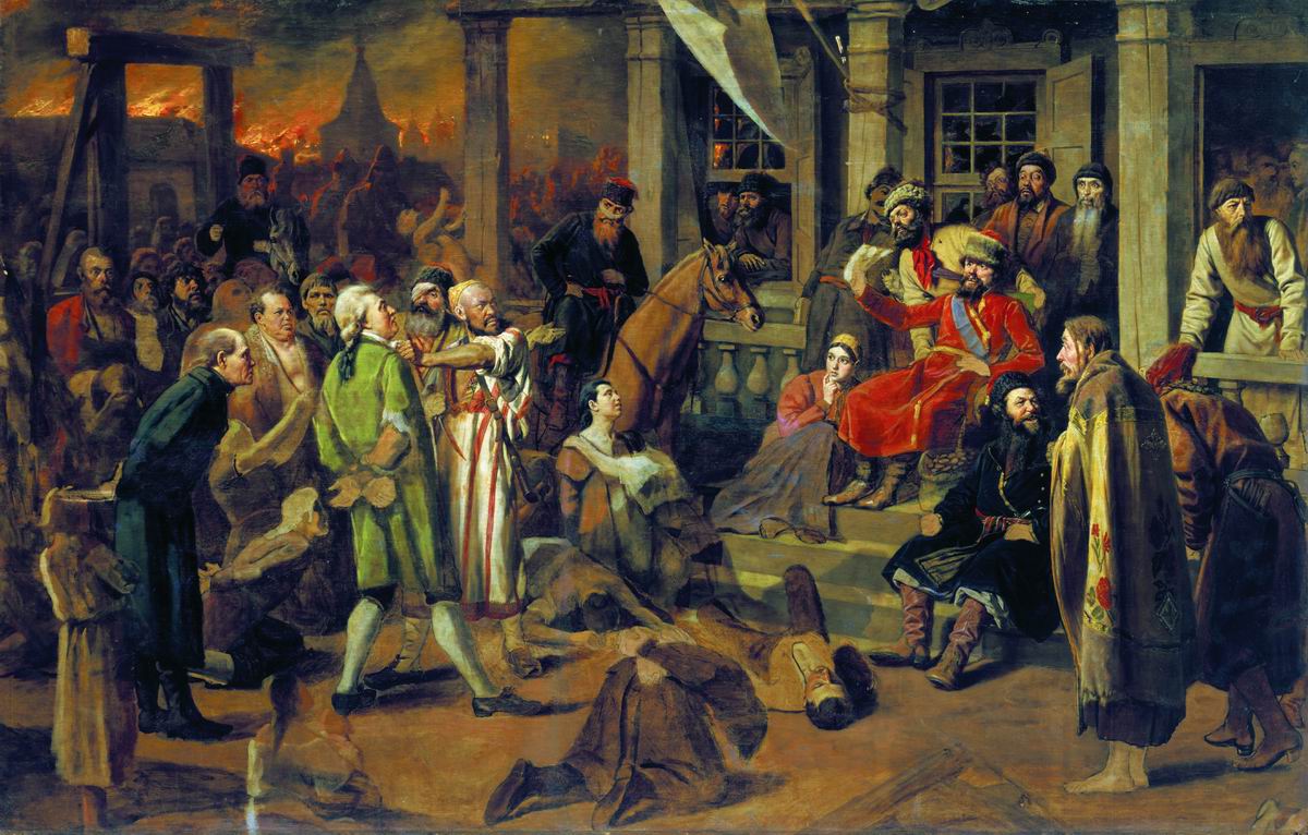 Pugachev Administering Justice to the Population. Painting by Vasily Perov.