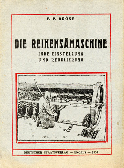 Booklet on harvest equipment published in Engels in 1935
