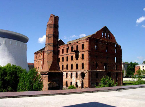 Remains of the Hergert mill in Volgograd (Stalingrad). This stands as part of the memorial to the battle of Stalingrad during WWII.