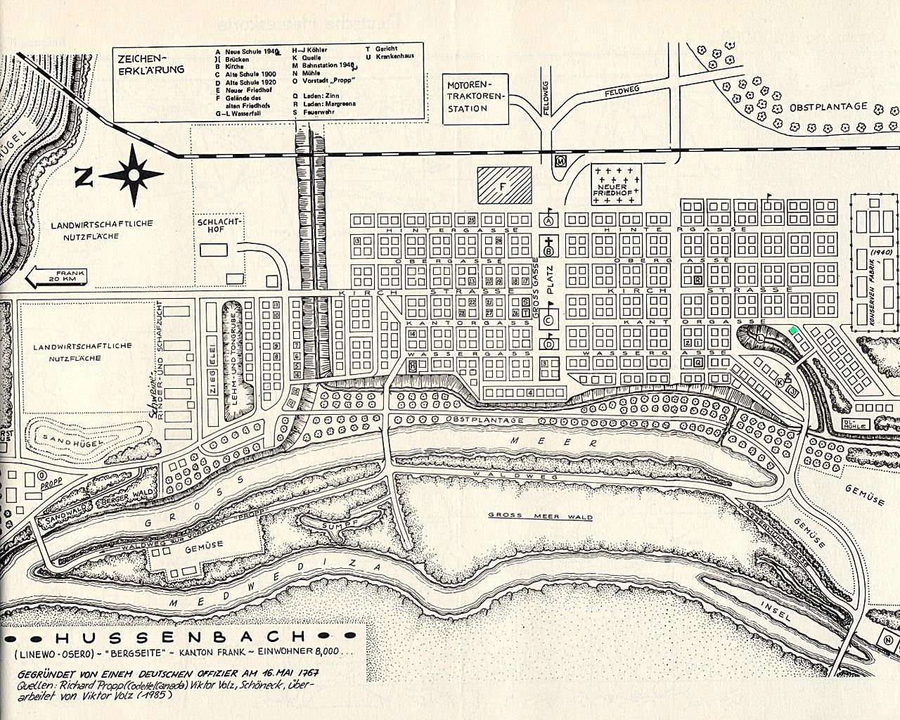 Map of Hussenbach (1940). Source: wolgadeutsche.net.