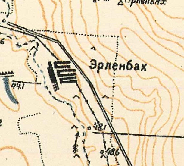 Map showing Erlenbach (1935).