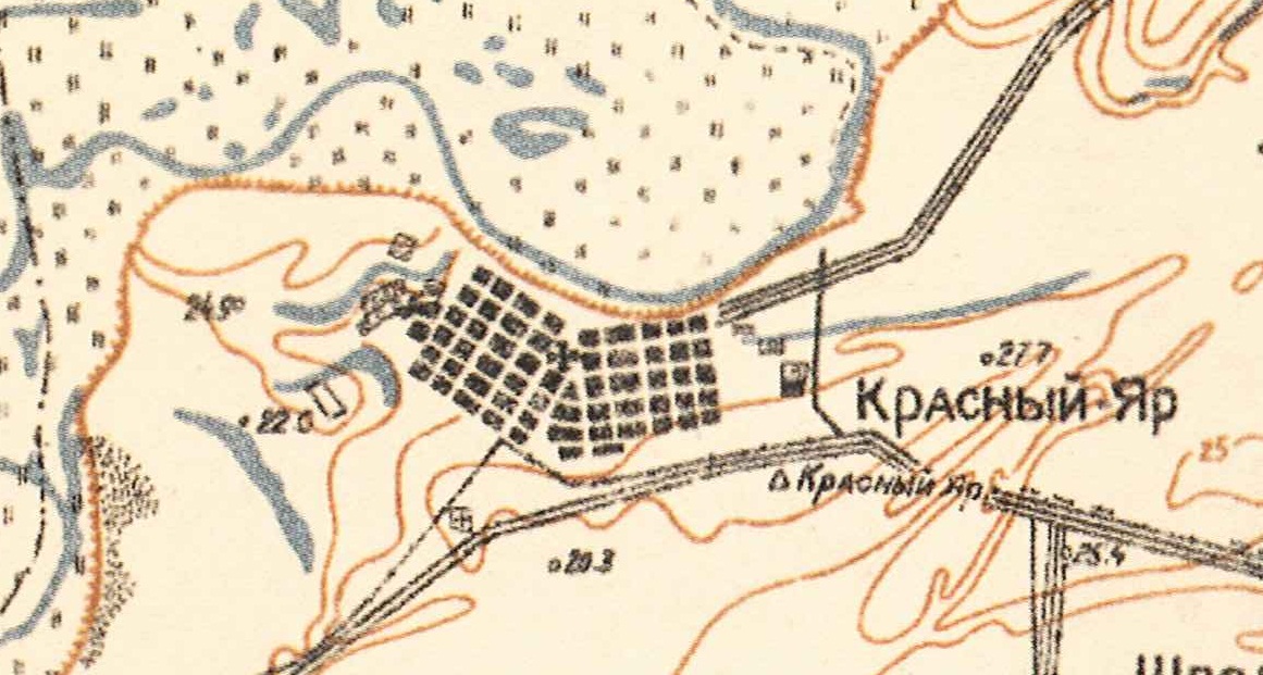 Map showing Krasnoyar (1935).