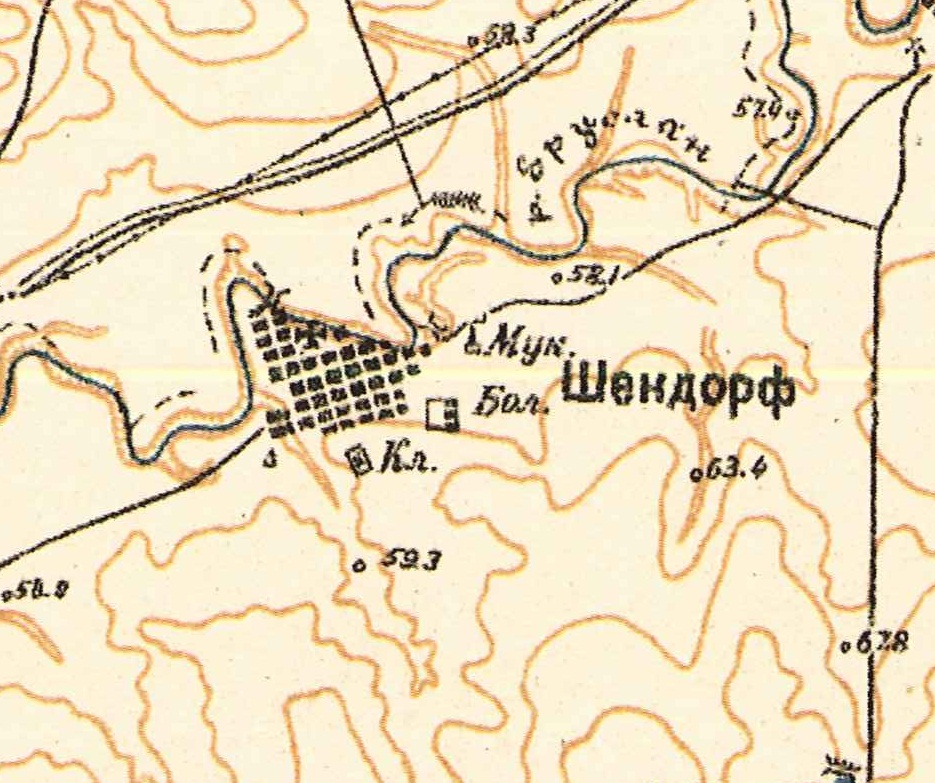 Map showing Schöndorf (1935).
