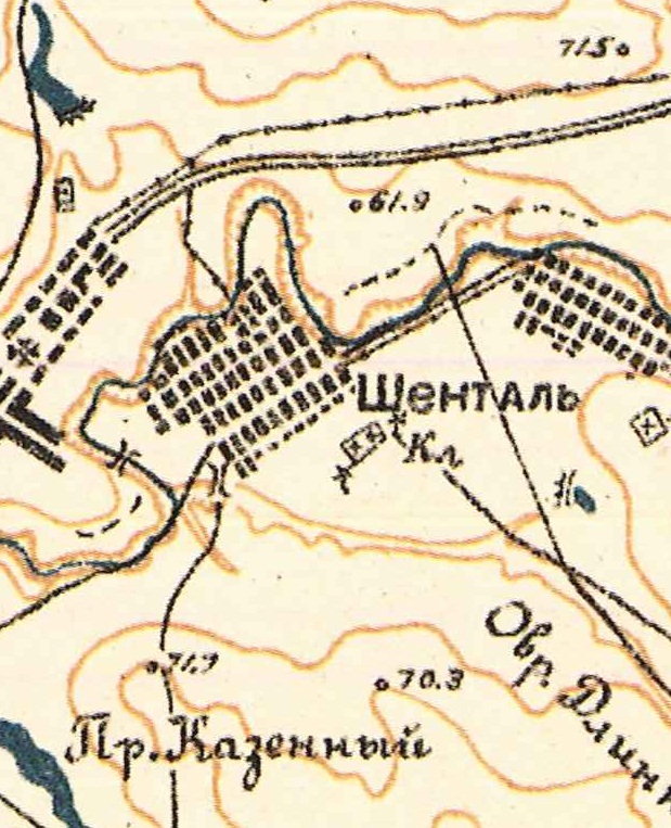 Map showing Schöntal (1935).