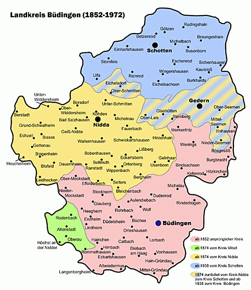 Map of Landkreis Büdingen. Source: unknown.
