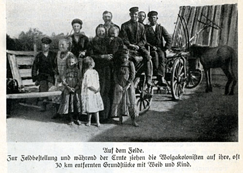 Volga German family preparing to work in their fields.
