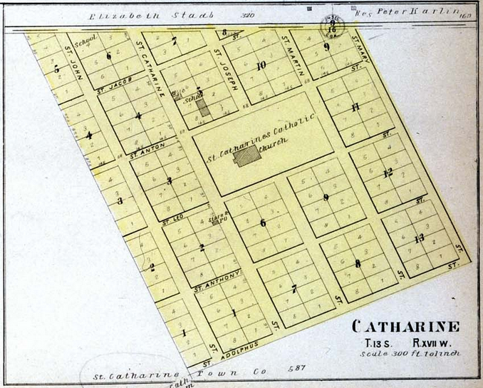 Catharine, Kansas (1905). Source: Standard Atlas of Ellis County Kansas (Kansas Historical Society)