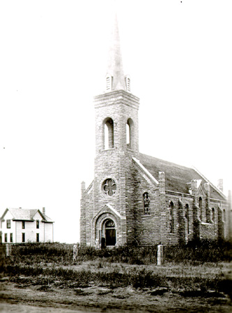 St. Catherine's Catholic Church near Dubuque, Kansas. Built in 1901. Source: Kansas Ghost Towns.