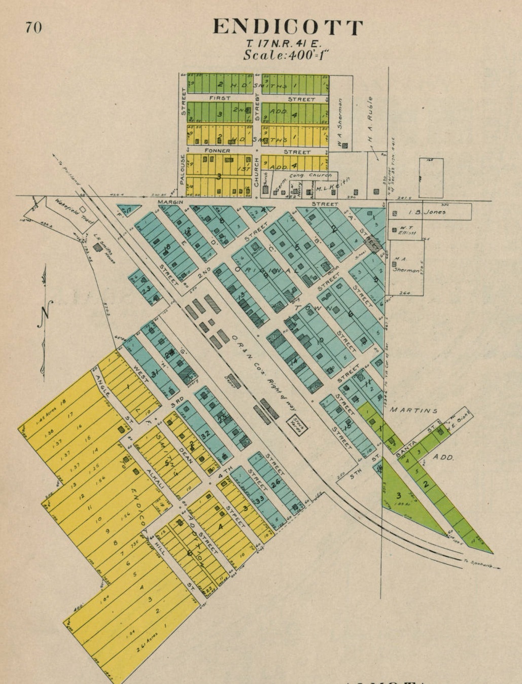 Map of Endicott (1910) Source: Washington State University Digital Archives.