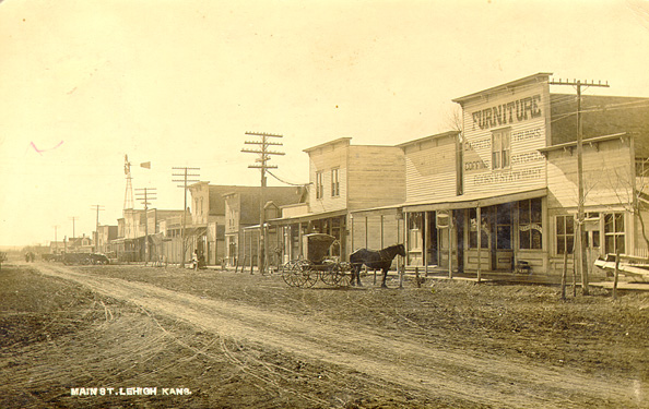 Main Street (1908) Lehigh, Kansas.