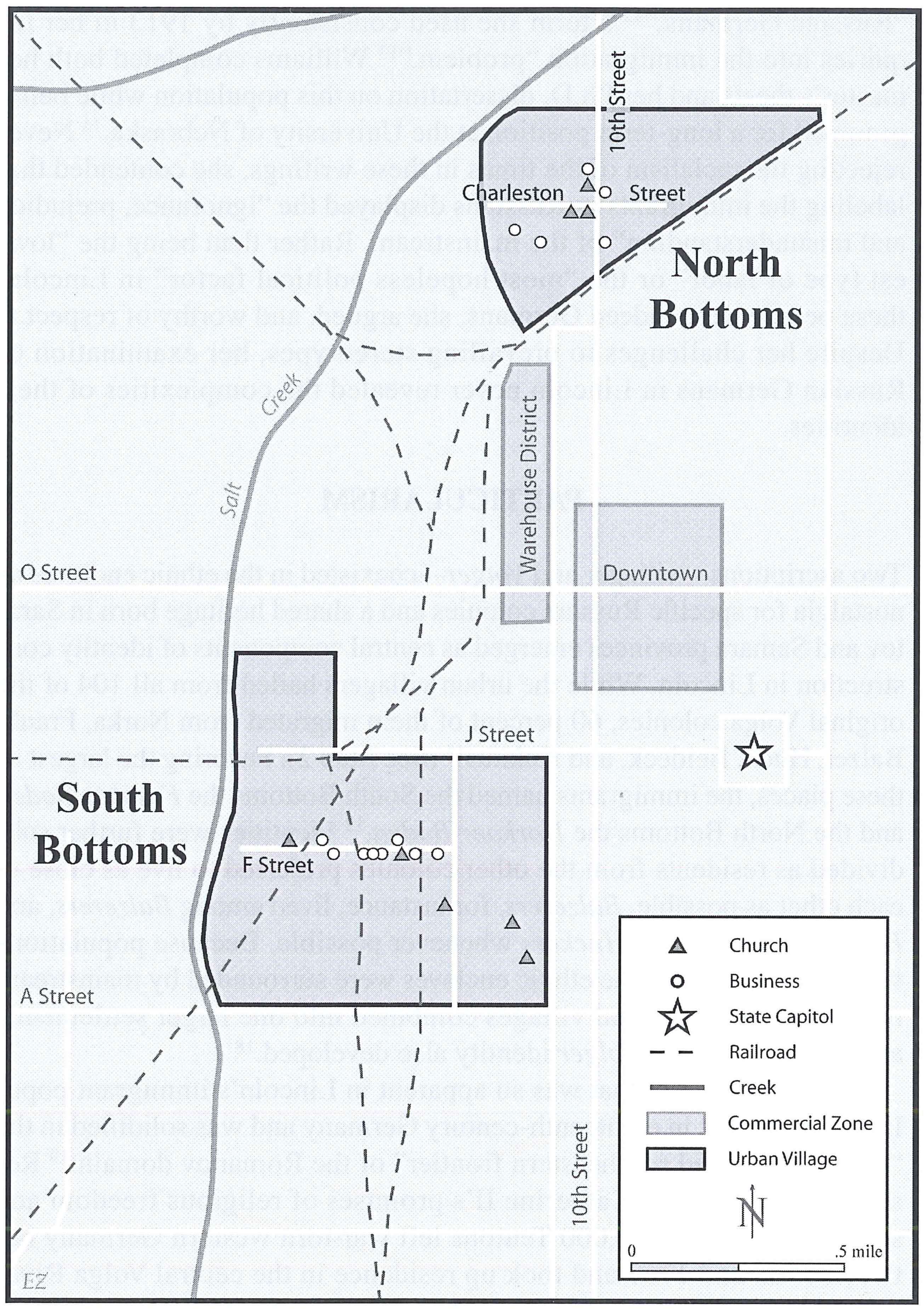 Map of Lincoln showing Volga German Settlement Areas Source: Ezra Zeitler via Kurt Kinbacher.