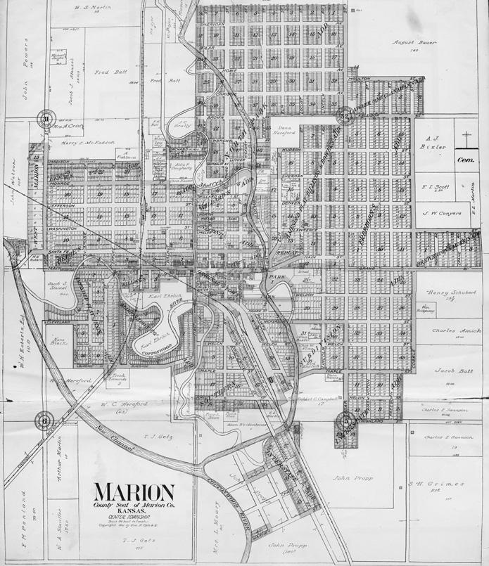 Plat map of Marion (1910).  Source: Marion Co. Historical Society.