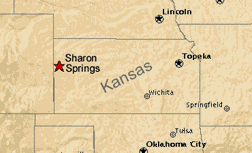 Map showing location of Sharon Springs. Source: Brent Mai.