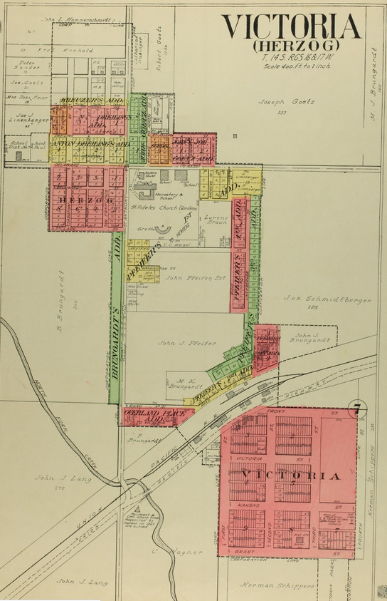 Victoria, Kansas (1922) Source: Standard Atlas of Ellis County Kansas (Kansas Historical Society)