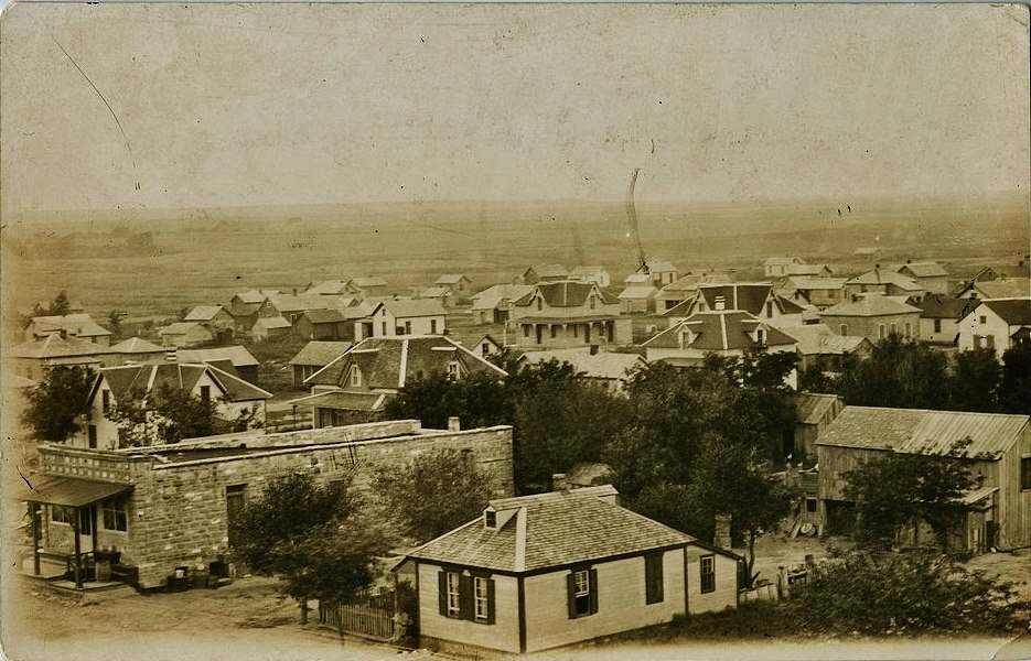 Herzog (pre-1910), looking NW from the church or school. Source: Charles Brungardt.