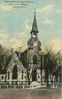 First Congregational Church 13th & L, Lincoln, Nebraska Photo courtesy of First-Plymouth Congregational Church.