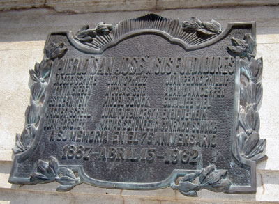 Plaque showing the founders of San José colony. Source: Gerardo Waimann.