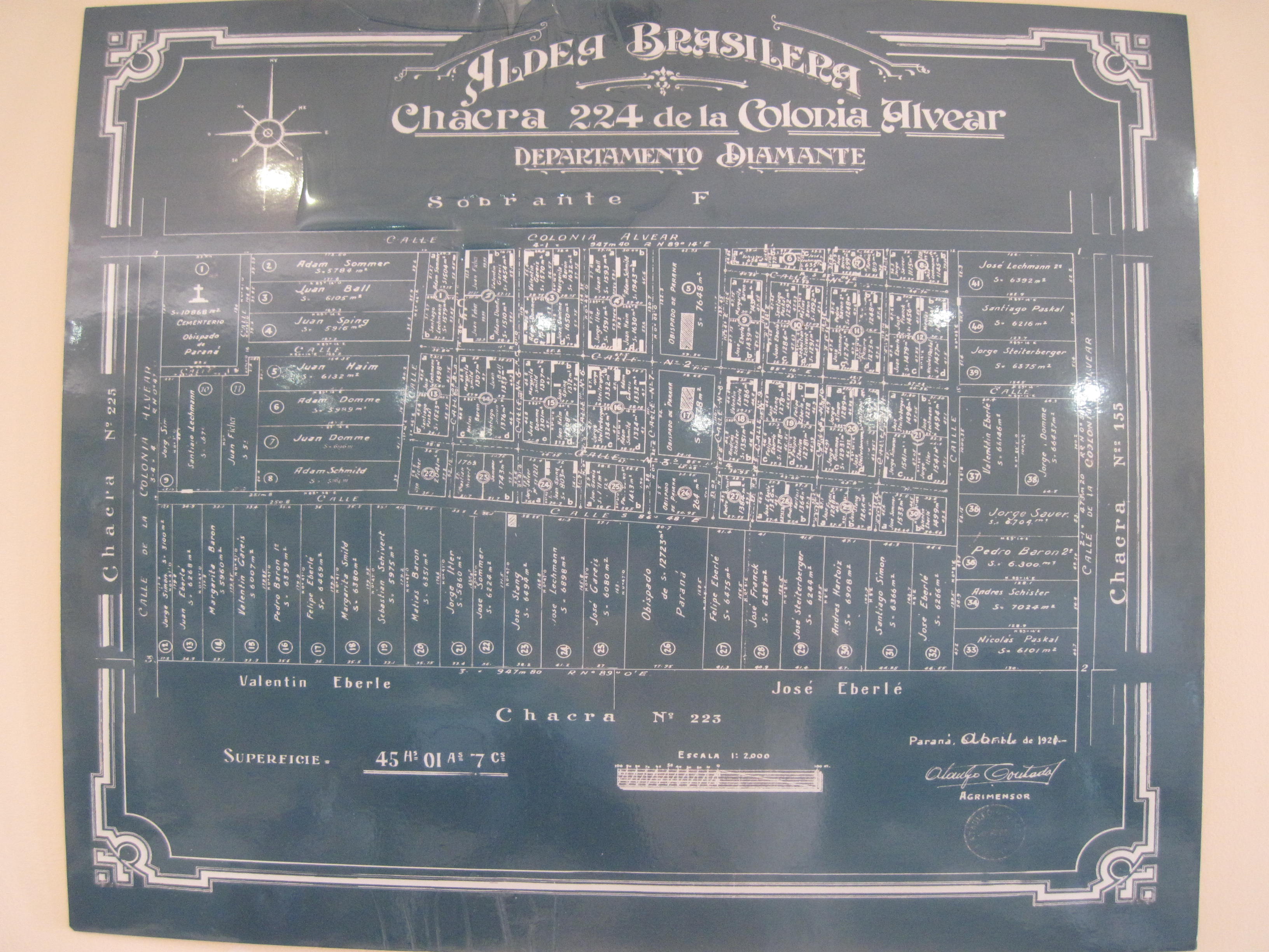 Map of Brasilera (1921). Source: Restaurante Munich, Brasilera.