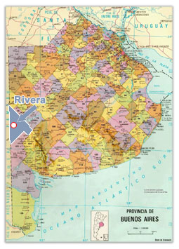 Location of Rivera in Buenos Aires Province