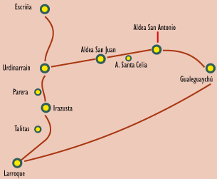 Map showing location of Parera in Entre Ríos.