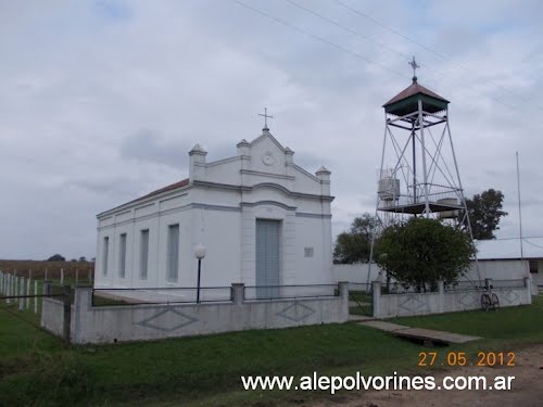 Santa Celia Lutheran Church (2012) showing bell tower Source: www.alepolvorines.com.ar