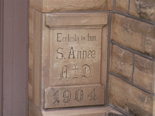 Cornerstone of St. Ann Catholic Church Walker, Kansas Source: Kevin Rupp
