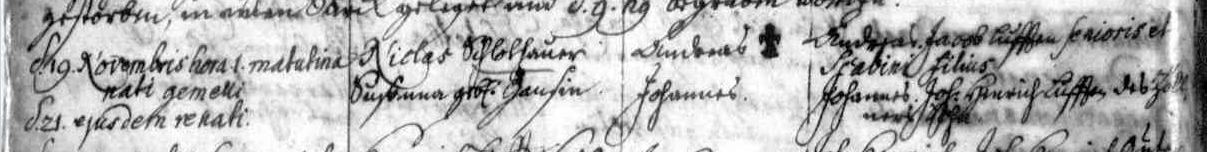 Baptism record for Johannes Schlotthauer on 19 November 1745 in Ilbeshausen. Source: Fabian Zubia Schultheis.