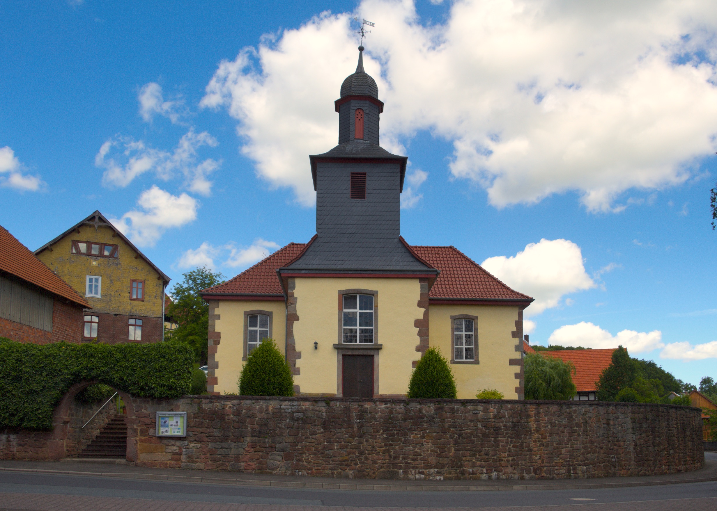 The Evangelisch church in Kruspis where Anna Eva Moritz was baptized and confirmed. Source: Wikipedia.com.