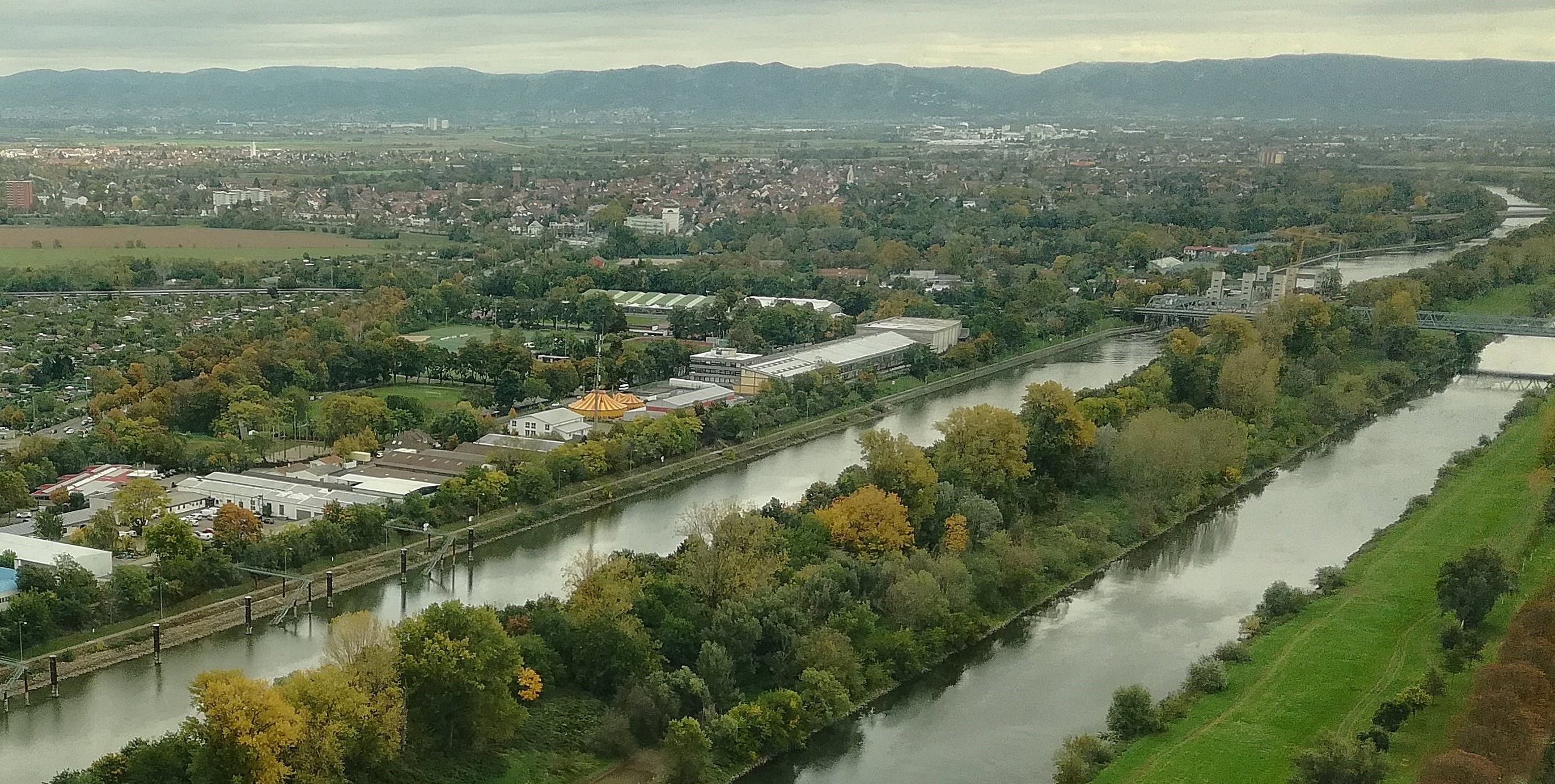 View of River Neckar and Feudenheim