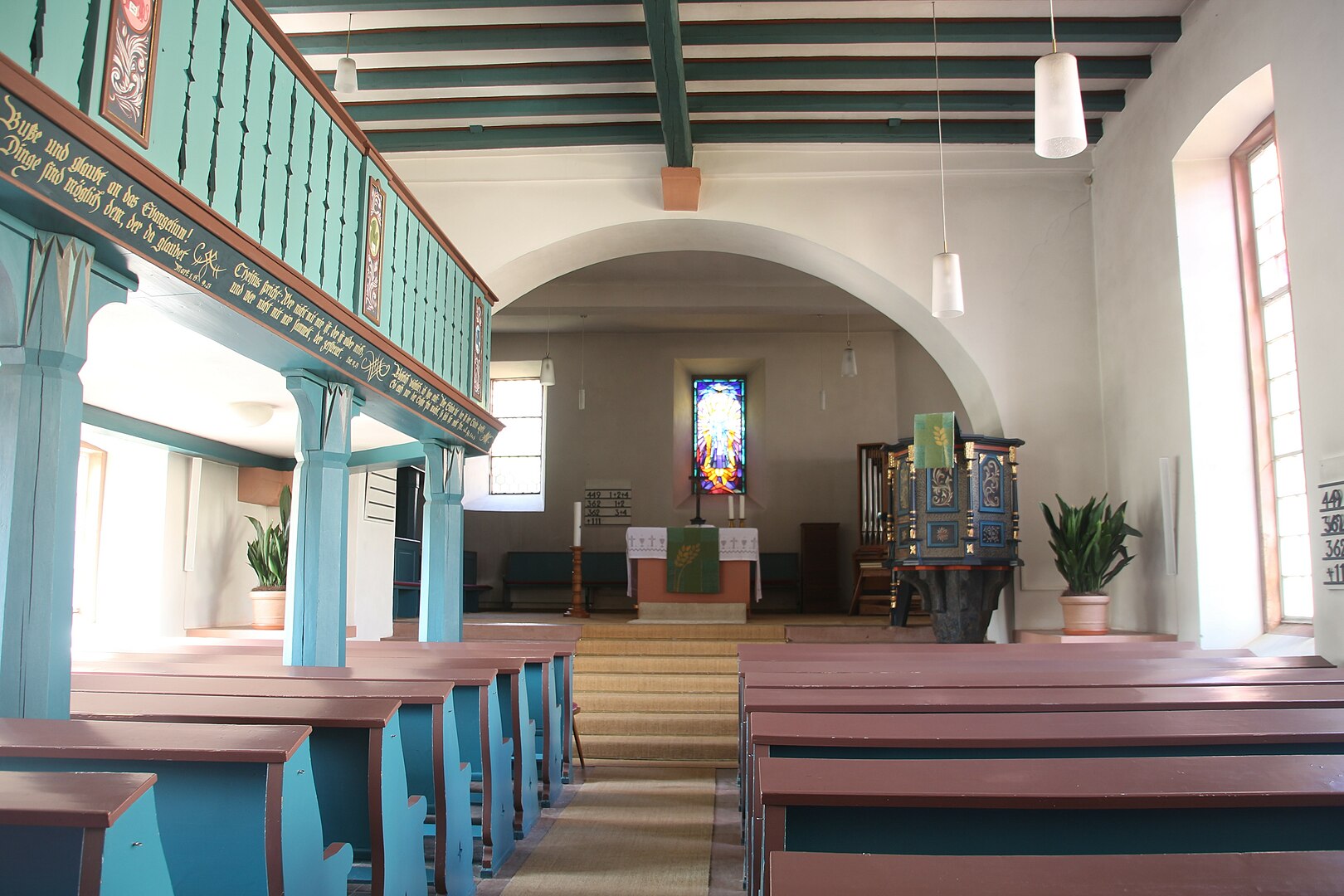 Interior of the church in Fauerbach Nidda