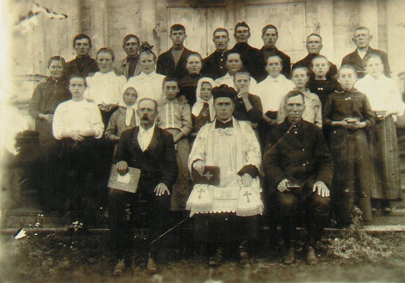 Choir of Josefstal Parish (ca.1927).  Father Johannes Falkenstein  (seated center).  Photo courtesy of Barbara Schaab via Ted Gerk. 