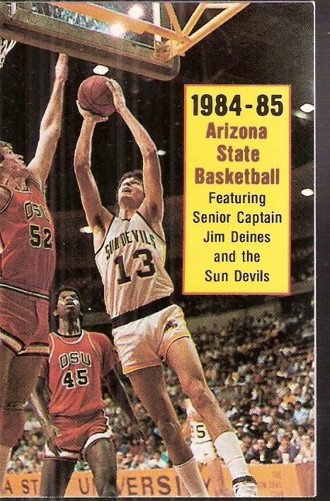Jim Deines (#13) on the cover of the 1984-1985 pocket calendar for the Arizona State Sun Devils.