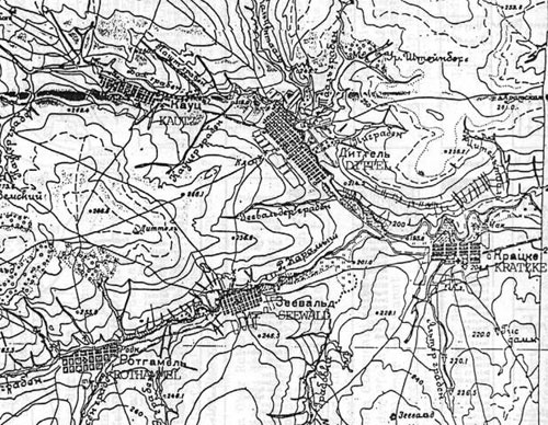 Map showing Dietel, Kautz, Kratzke, Rothammel and Sewald.