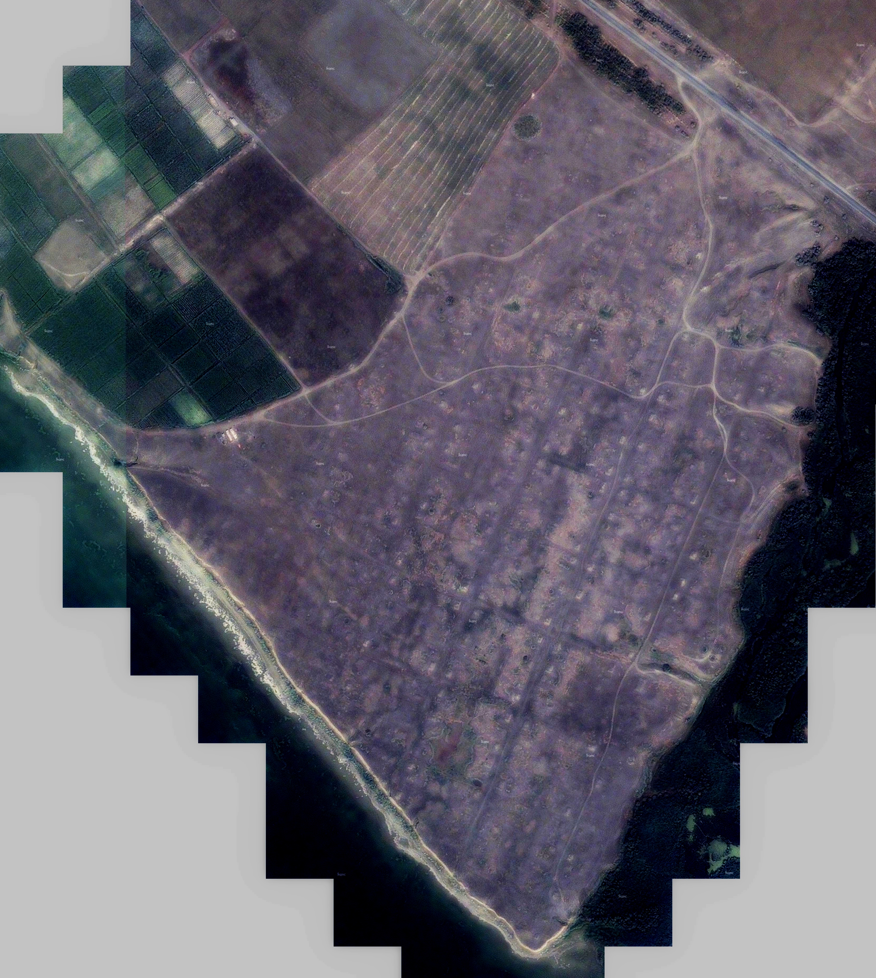Satellite image showing the former colony of Jost. Source: Vladimir Kakorin.