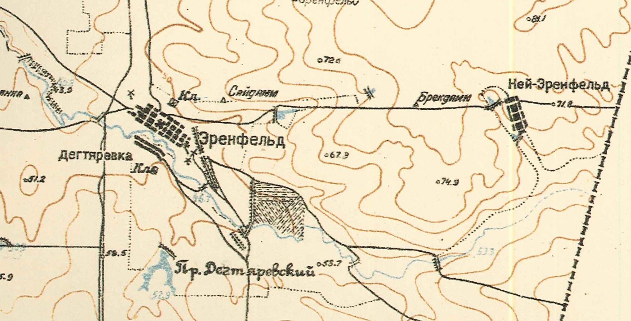 Map showing Ährenfeld and Neu-Ährenfeld (1935).