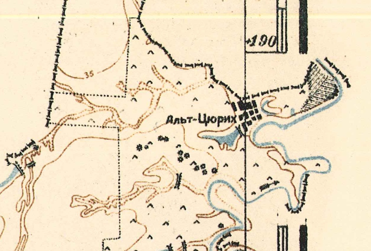 Map showing Alt-Zürich (1935).