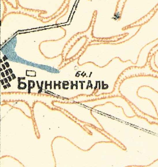 Map showing Brunnental's SE corner (1935).