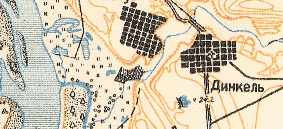 Map showing Dinkel (1935).