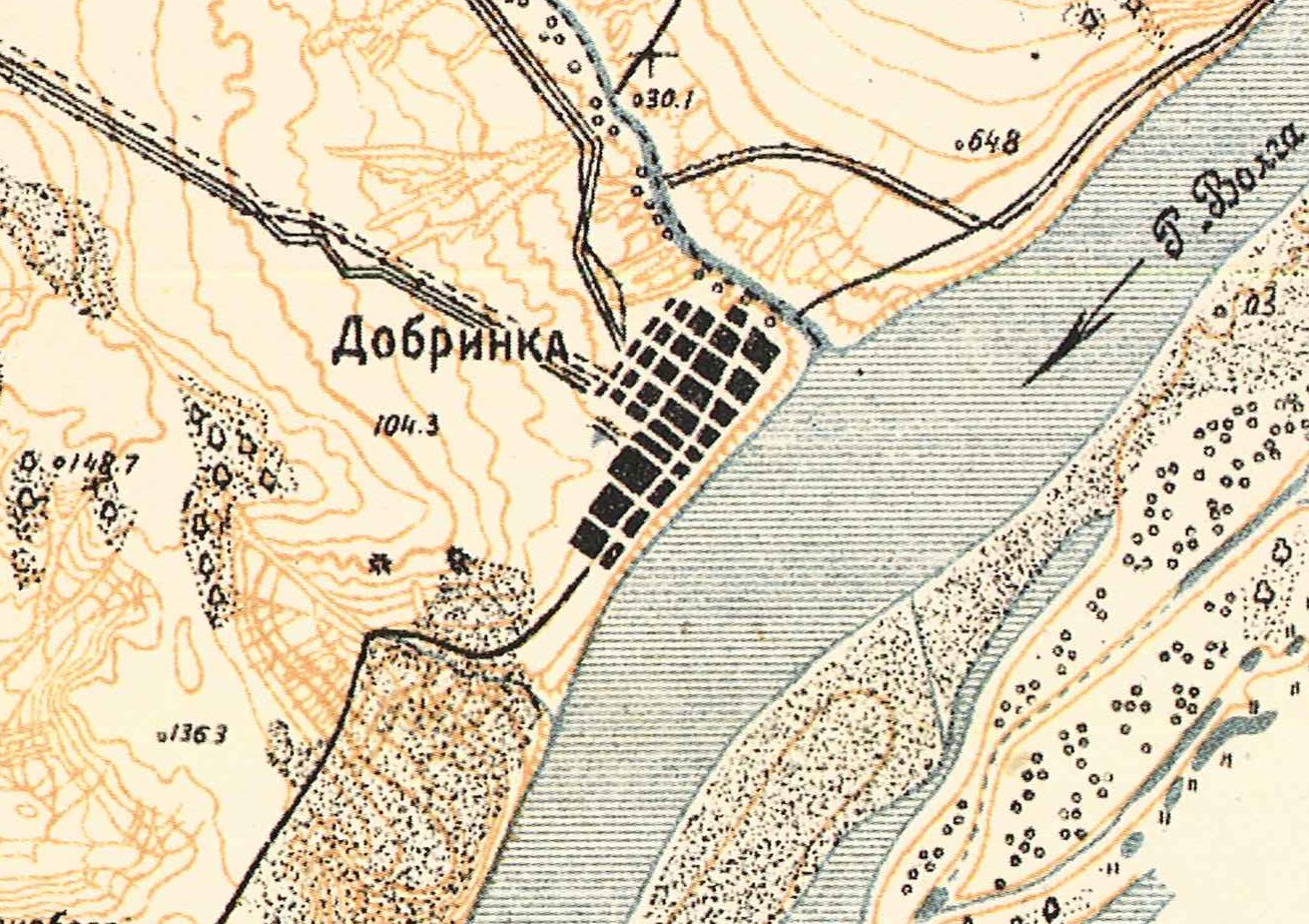 Map showing Dobrinka (1935).