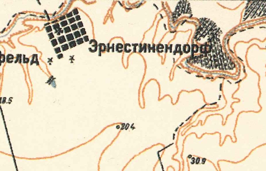 Map showing Ernestinendorf (1935).