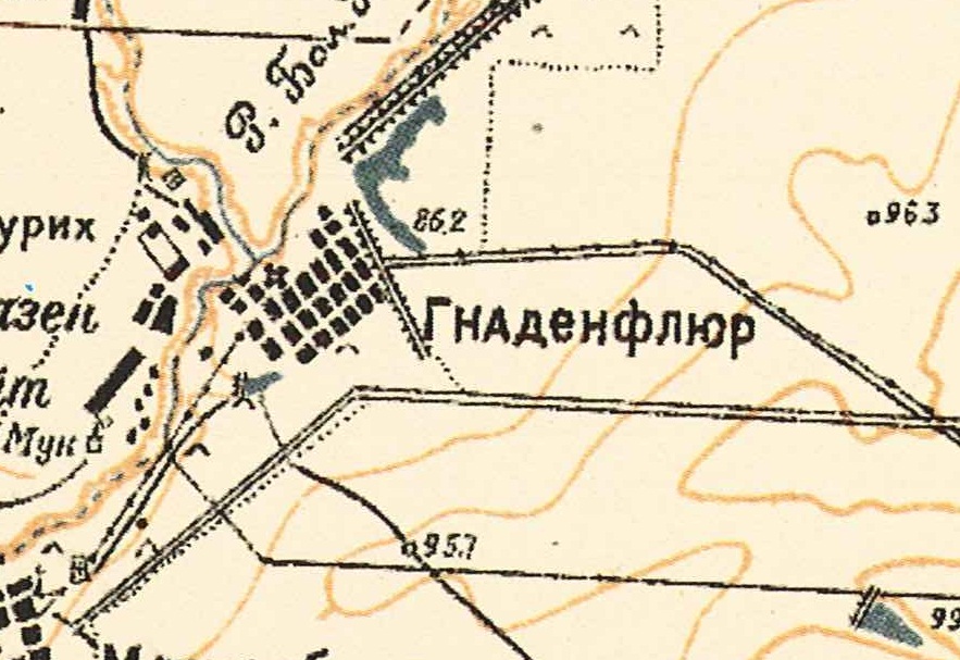 Map showing Gnadenflur (1935).