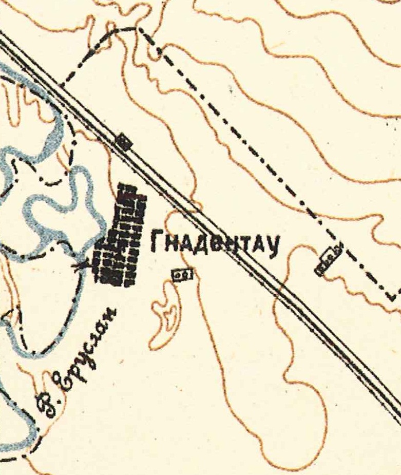 Map showing Gnadentau (1935).