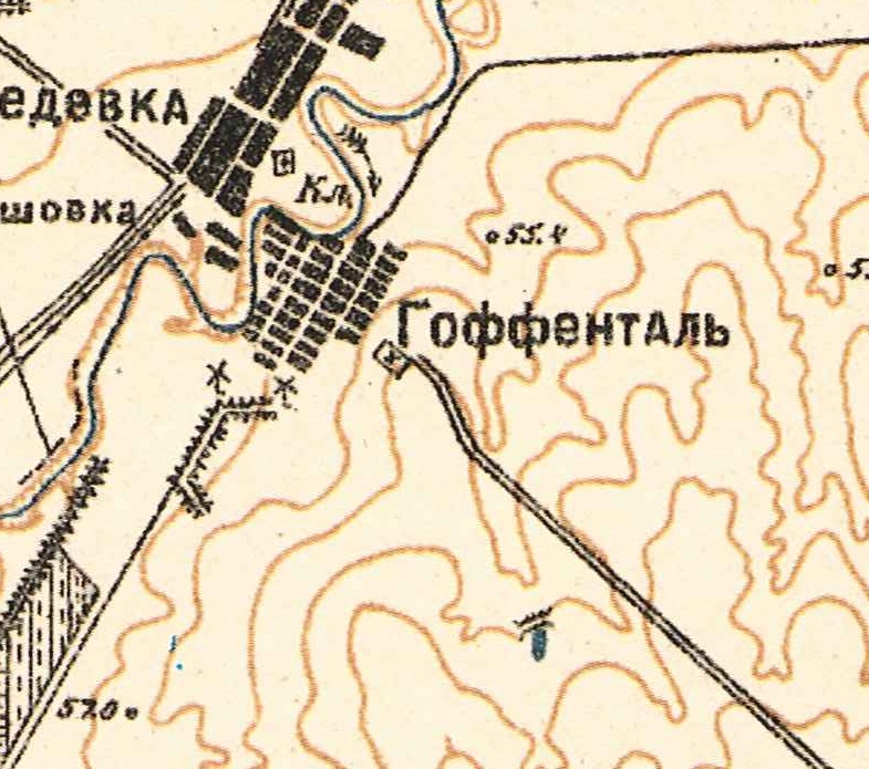 Map showing Hoffental (1935).