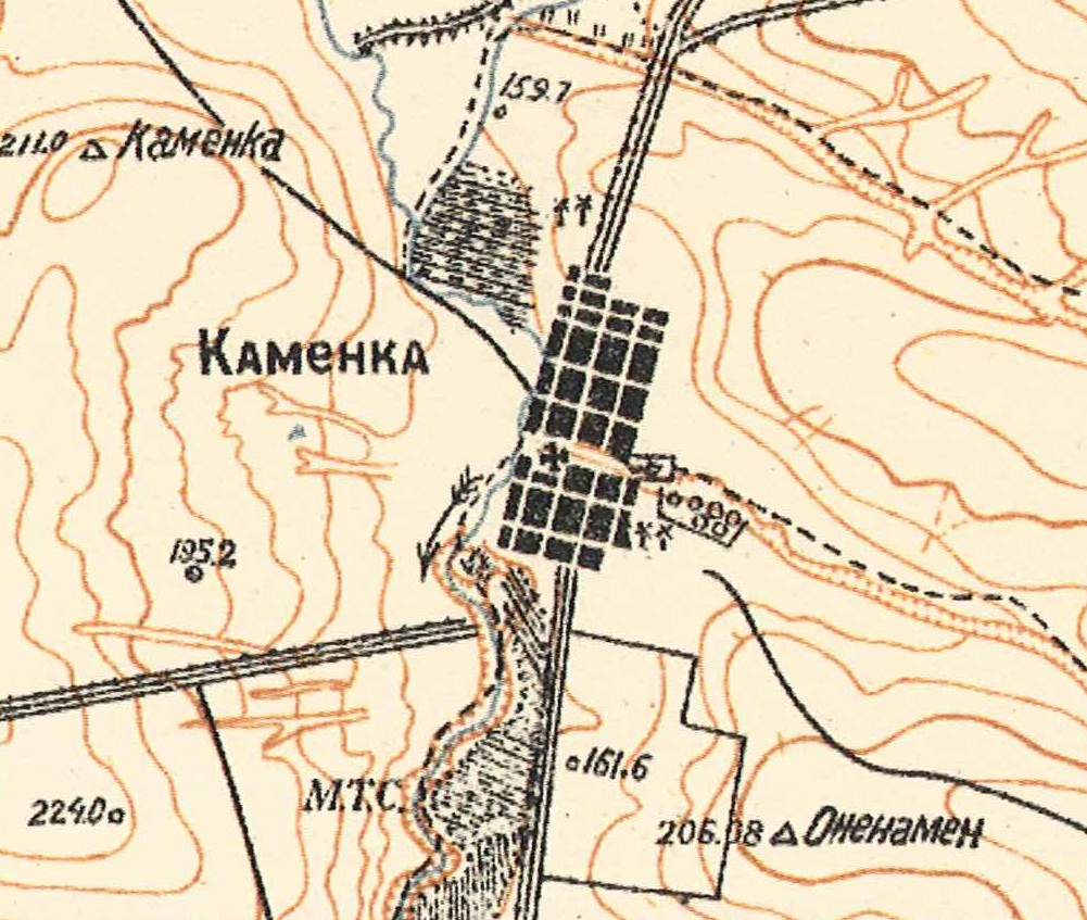 Map showing Kamenka (1935).