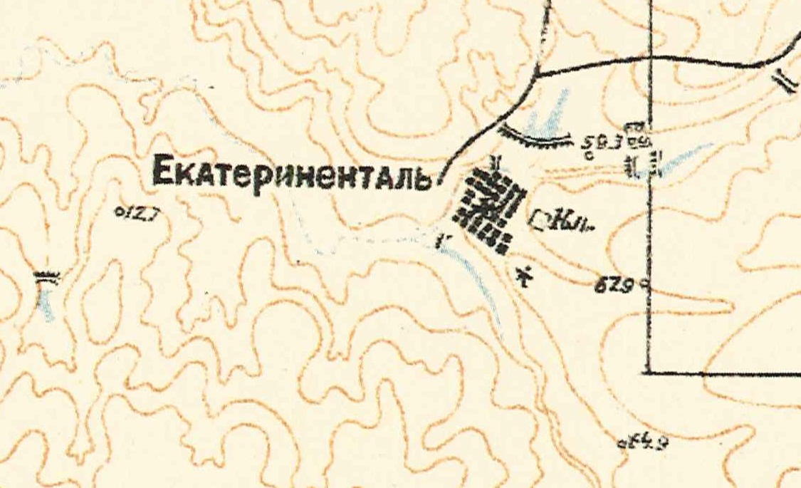 Map showing Katharinental (1935).