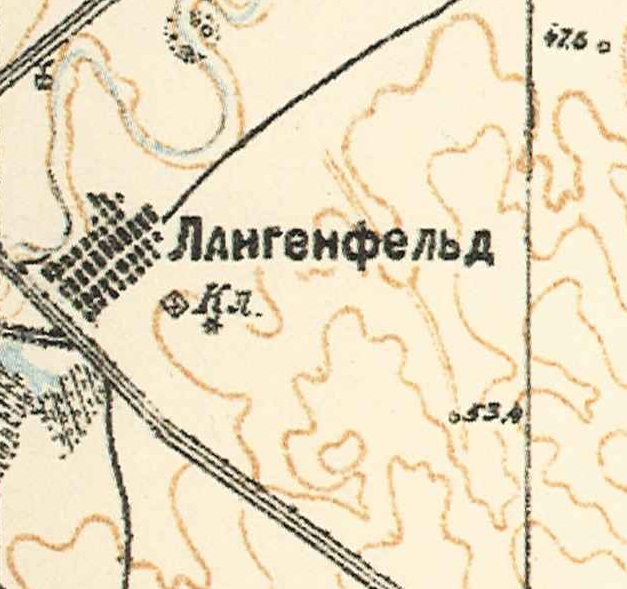 Map showing Langenfeld (1935).