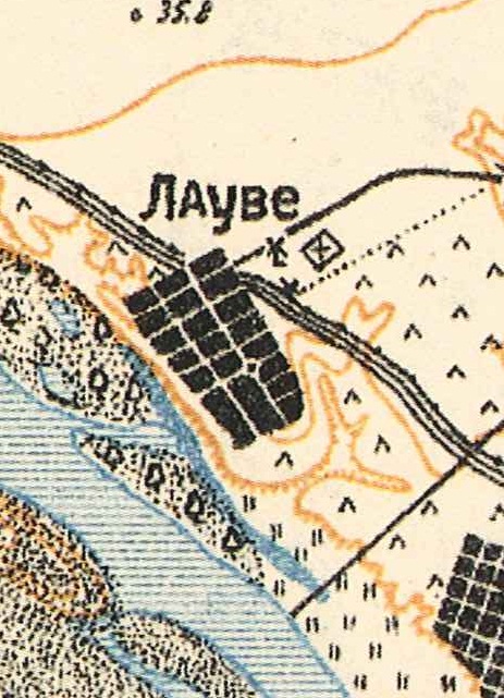 Map showing Lauwe (1935).