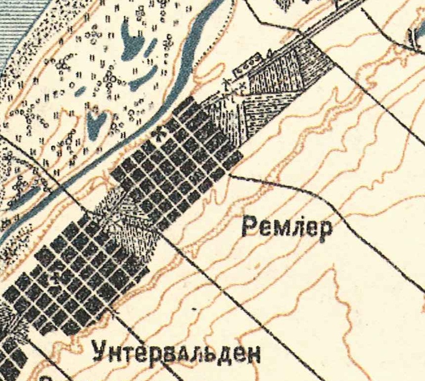 Map showing Luzern on the right (1935).