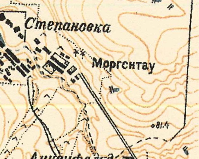 Map showing Morgentau (1935).