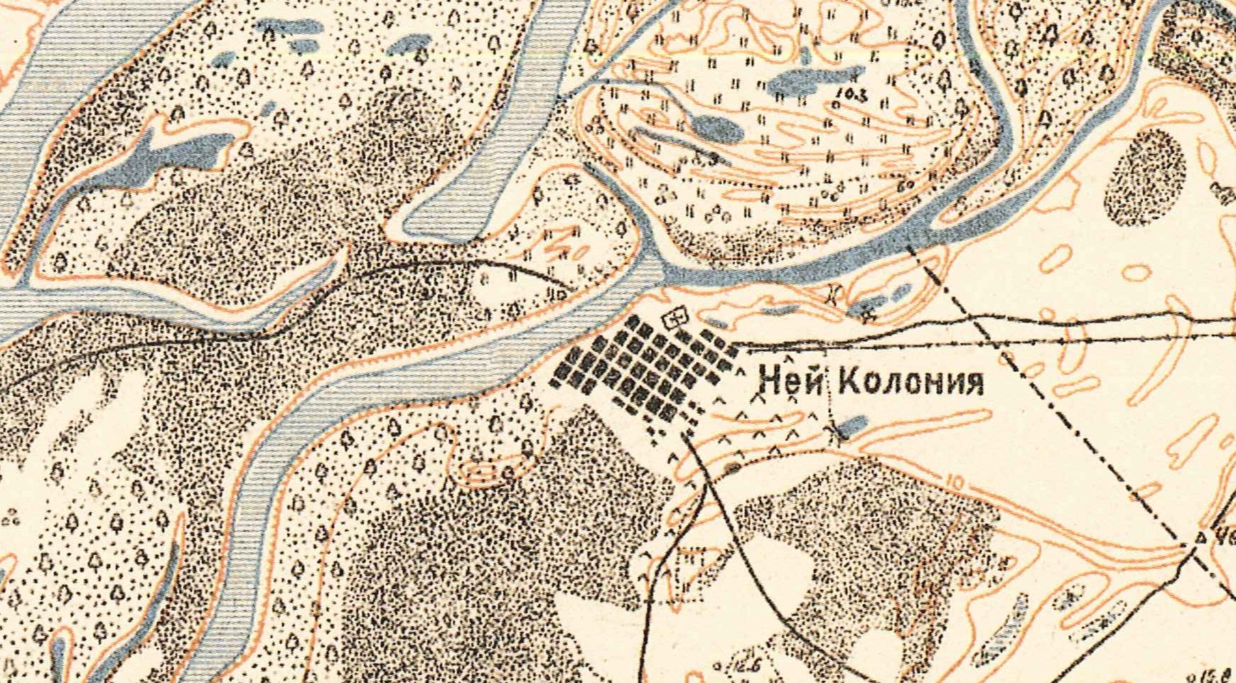 Map showing Neu-Kolonie (1935).